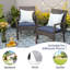 Ensemble repas d'extérieur 5 pièces avec trou pour parasol et 4 chaises en rotin Leonard