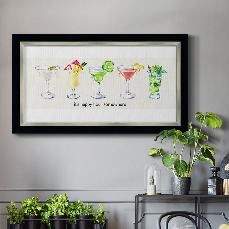 Happy Hour Cocktail - Reproduction de photo sur toile, H 21 po x l 37 po x P 2,5 po