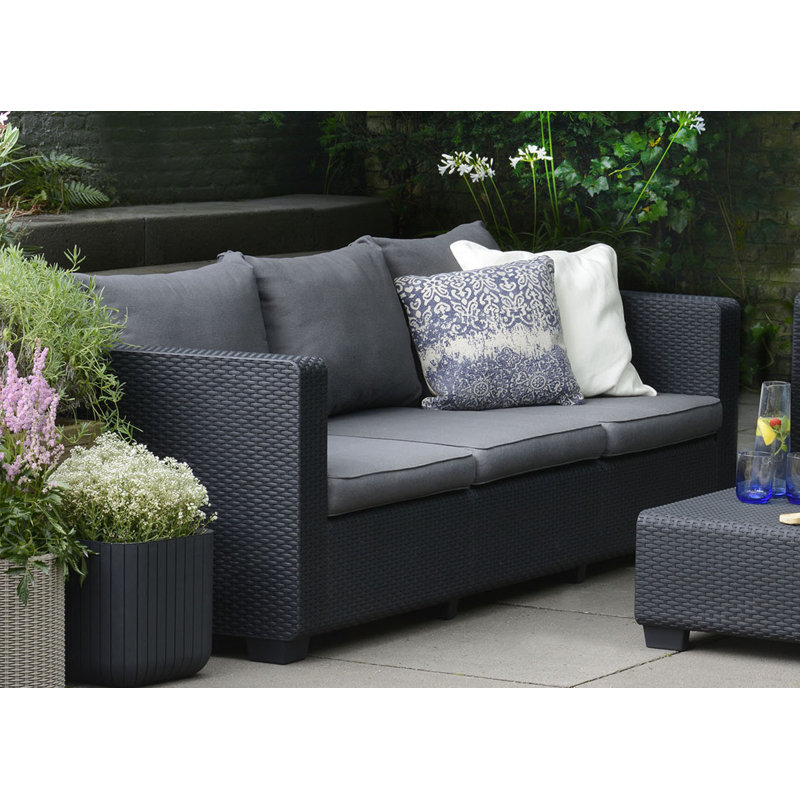 78.9'' Wide Patio Sofa with Sunbrella® Cushions, Gray