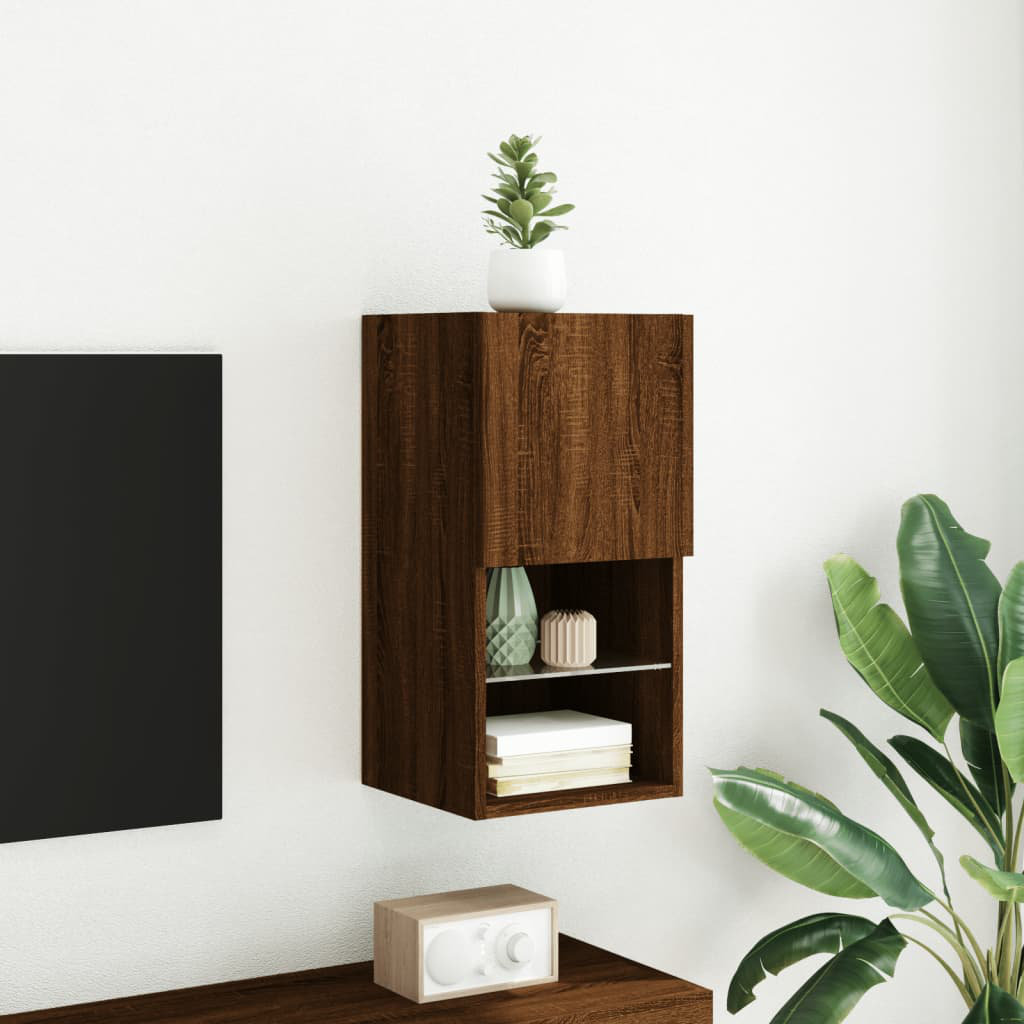 Metro Lane TV Cabinet With LED Lights Black 30.5X30x60 Cm