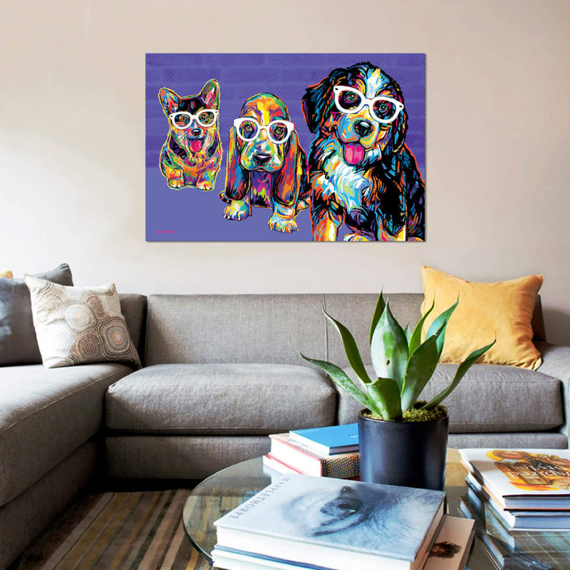 « rat pack », reproduction de photo sur toile tendue P.D. Moreno, H 18 po x l 26 po x P 1,5 po, Toile encadrée noire