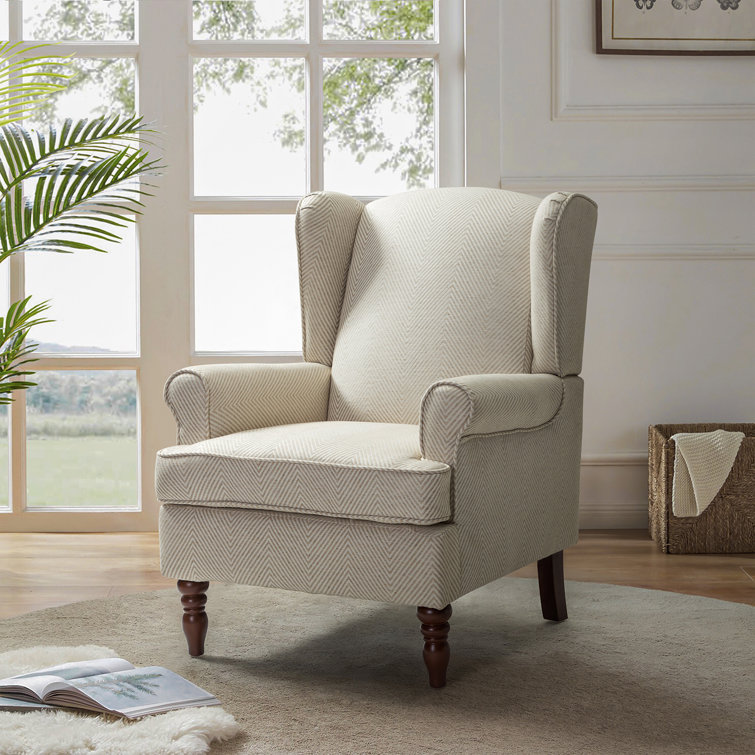 Aiddan 29'' Wide Wing Back Armchair with Solid Wood Legs