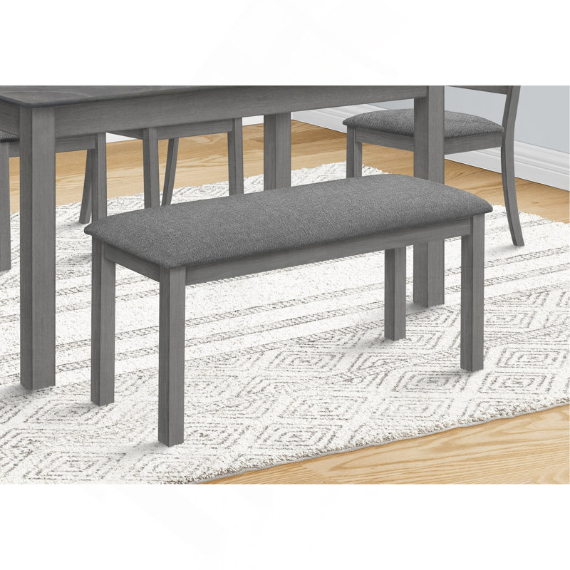 Banc, 42 po rectangulaire, bois, rembourré, salle à manger, cuisine, entrée, gris, transitionnel