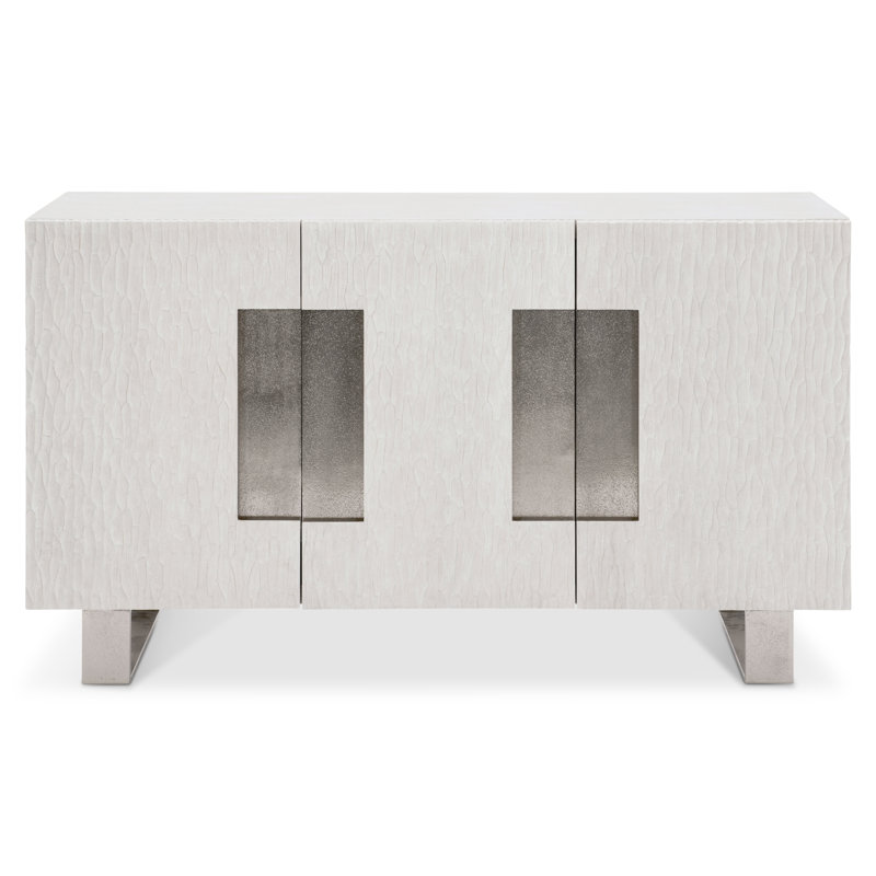 Solaria Transitional 59'' Beige Oak Sideboard with Nickel Accents