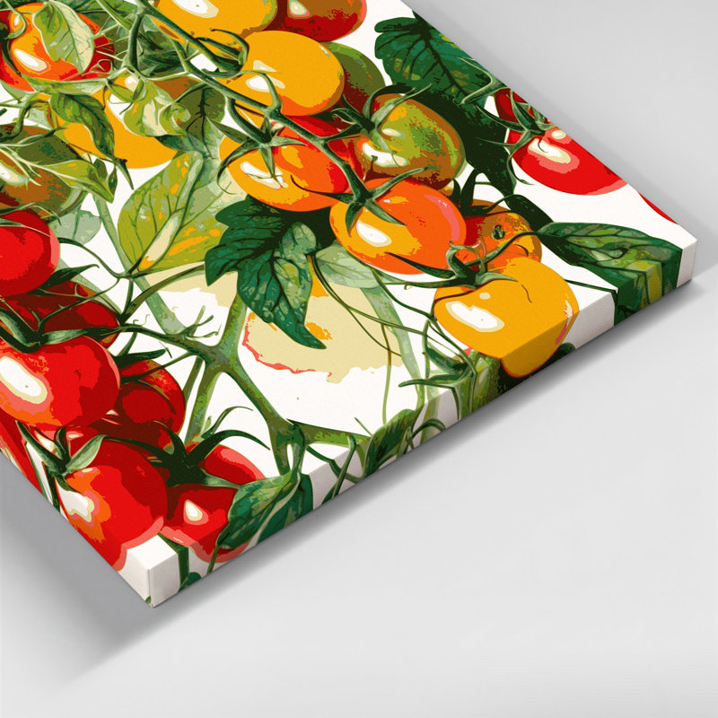 Art mural sur toile, légumes et tomates cerise, H 20 po x l 24 po