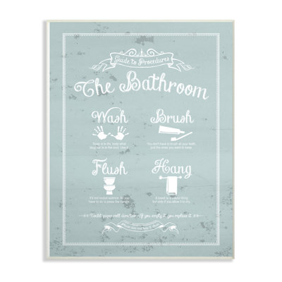 " Guide To Procedures Bathroom " by Lettered And Lined