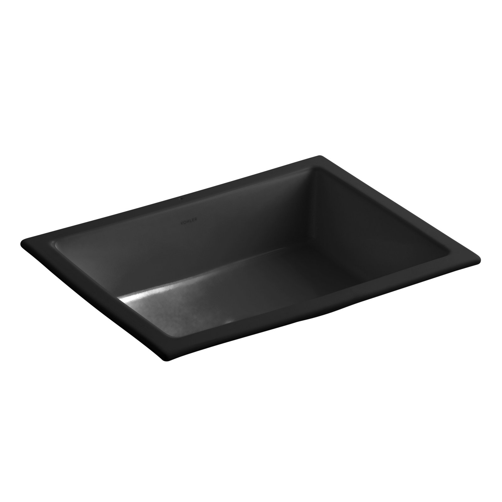Verticyl Rectangular Undermount Bathroom Sink with Overflow, Black Black