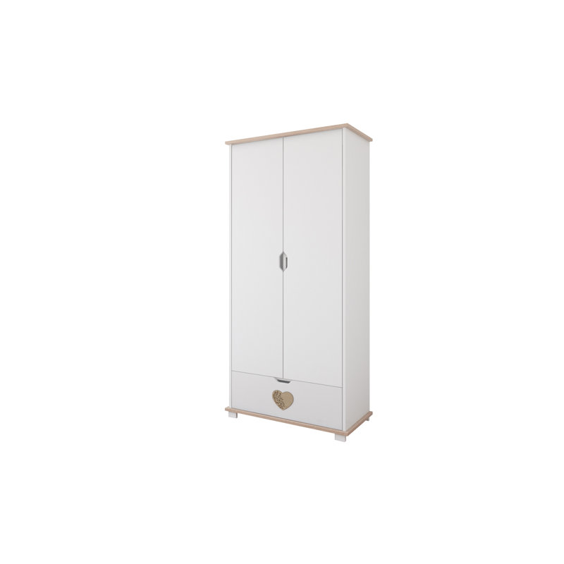 Enriquez 2 Door Wardrobe, White/Plywood