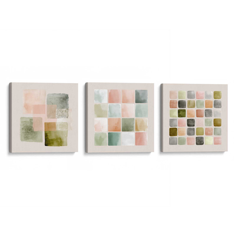 Ensemble de 3 estampes d'automne, 16 po x 16 po, Toile tendue