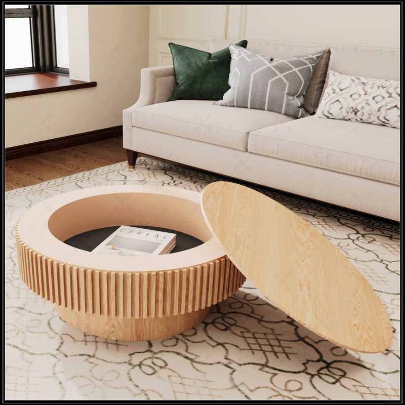 Table basse 31,5 po, Bois naturel