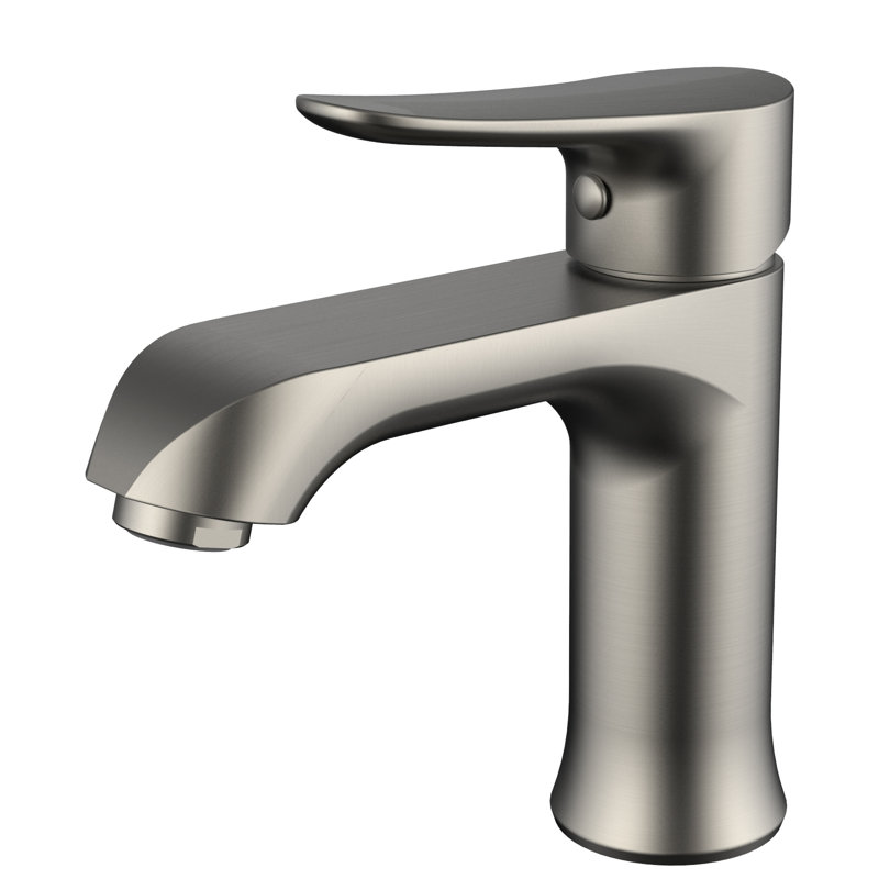 Single-Hole Single-handle Bathroom Faucet with Drain Assembly, Brushed Nickel