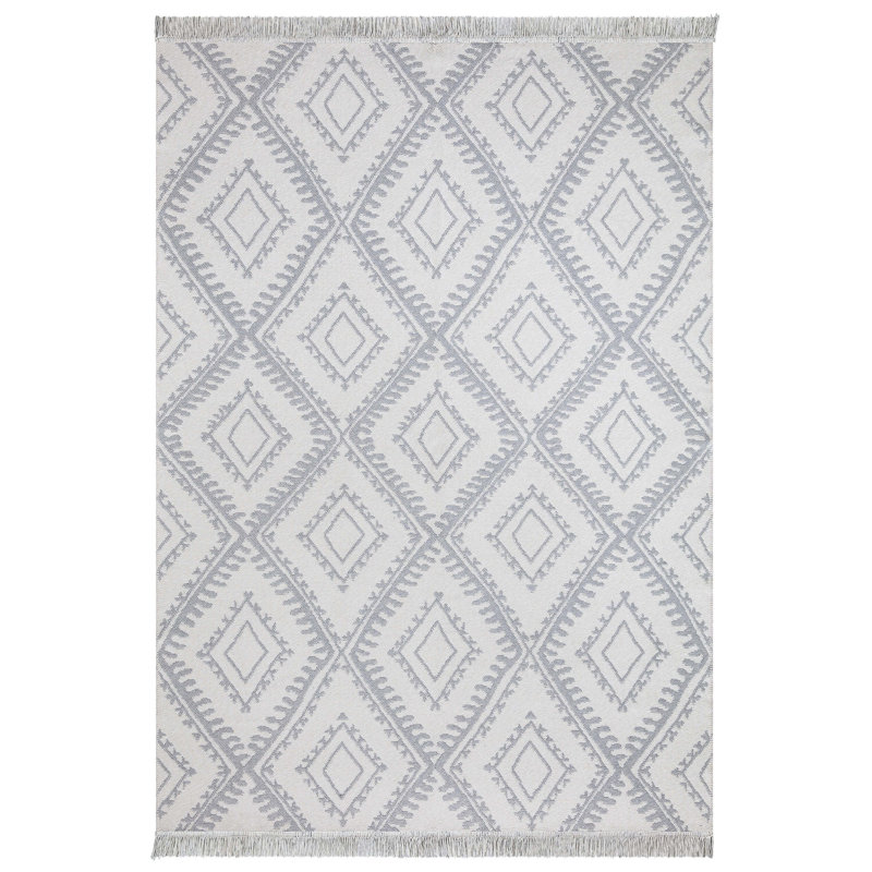 Poteat Cotton Argyle Indoor Rug, Rectangle 5'3" x 7'7"