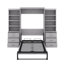 Lit escamotable double avec tablettes et tiroirs