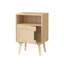 Table de chevet en rotin, table de bout décorative pour chambre à coucher, dortoir et petits espaces