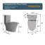 Toilette à double chasse grise - 1,1 / 1,6, score de carte 1000G, conception à jupe, économiseur d'eau, bol allongé mat avec siège confortable, siège, dissimulé-121639513