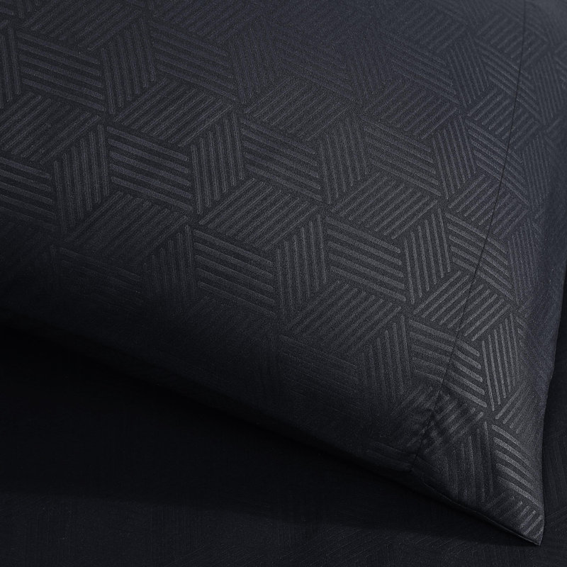 Liam Geometric Embossed Microfiber Sheet Set, Queen
