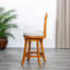 Tabouret de bar 30 po à finition naturelle avec siège pivotant Allure en tissu beige et coussin naturel embelli-1354174317-1354174319