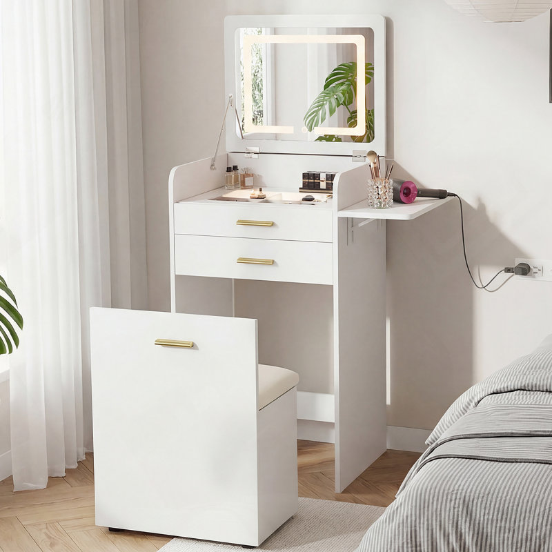 Mini-coiffeuse à bascule avec tabouret