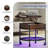 Lift Top Round Coffee Table with RGB LED Lights, Rolling Storage Table with Lockable Casters for Living Room-346361346
