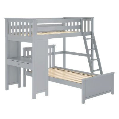 Amberlin Twin Over Twin Solid Wood L-Shaped Bunk Bed with Built-in-Desk by Sand & Stable Baby & Kids -  Maxwood Furniture, 71-911-121