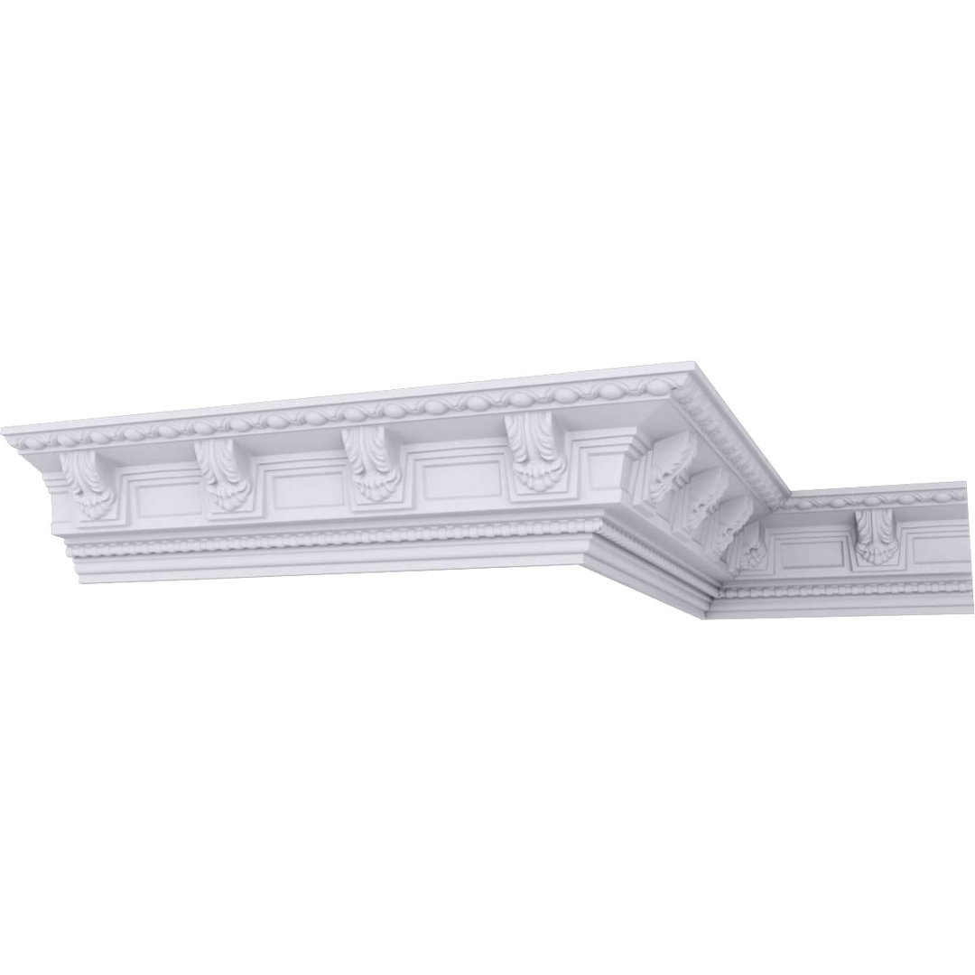 5 1/4"H x 5 1/4"P x 7 1/2"F x 94 1/2"L Attica Acanthus Leaf Crown Moulding Ekena Millwork