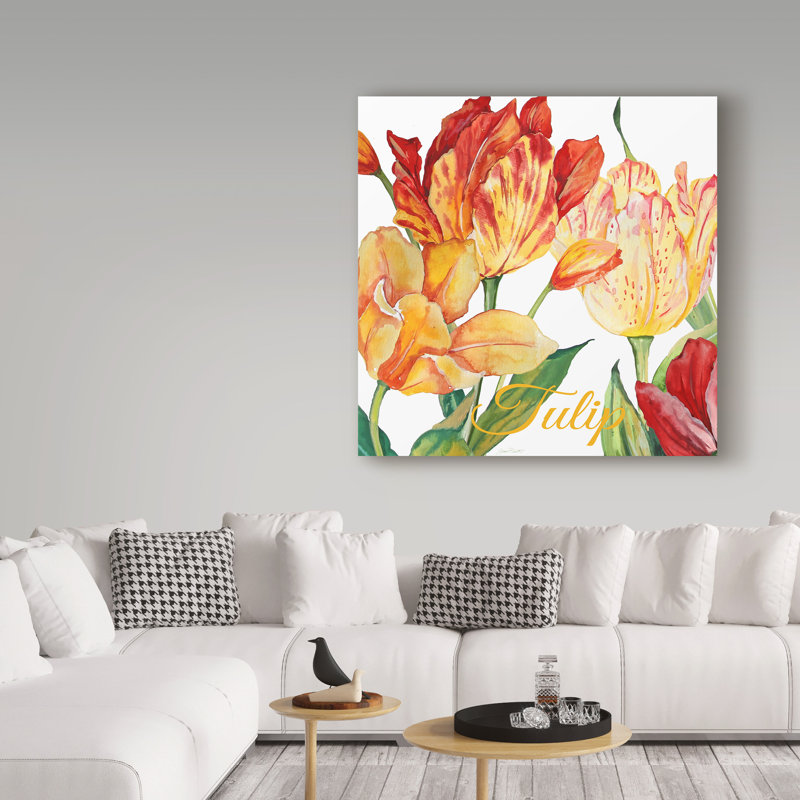 Deagen «Tulip Red Orange», reproduction sur toile tendue, H 14 po x l 14 po x P 2 po