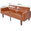 Canapé-lit moderne en cuir PU avec dossier inclinable réglable, conception capitonnée, pieds en bois massif et en métal, canapé de salon