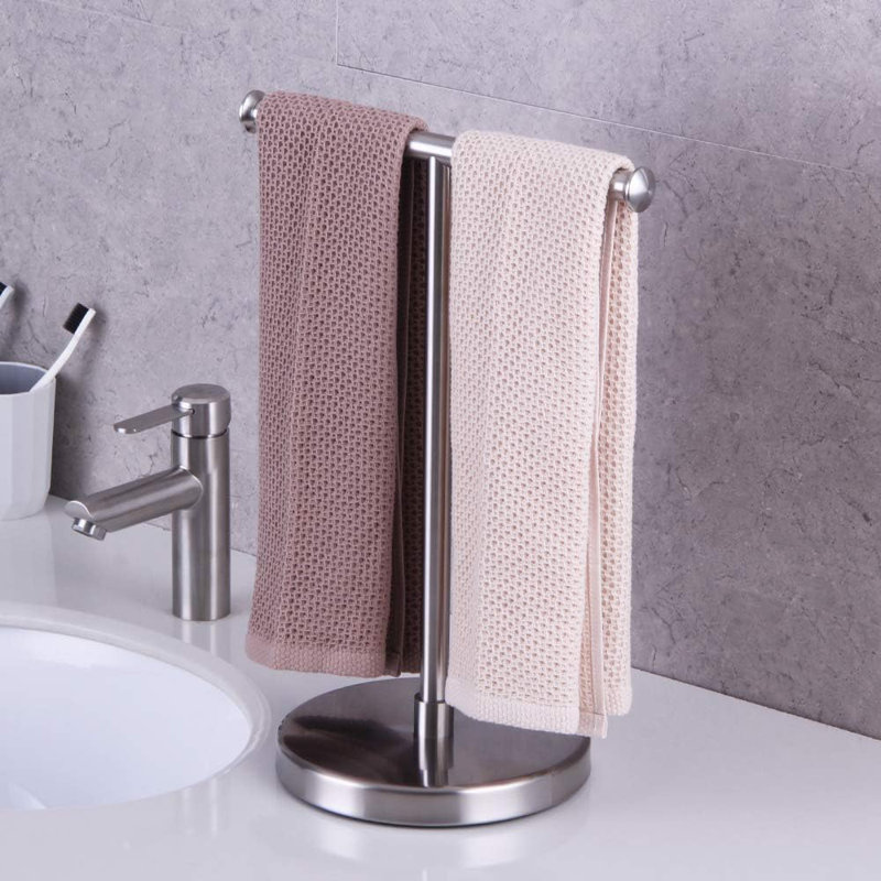 Porte-serviettes sur pied Gerzwy, Argent argent