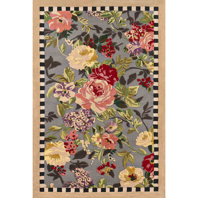 Tudor Rose Washable Rug, Rectangle 3' x 5'