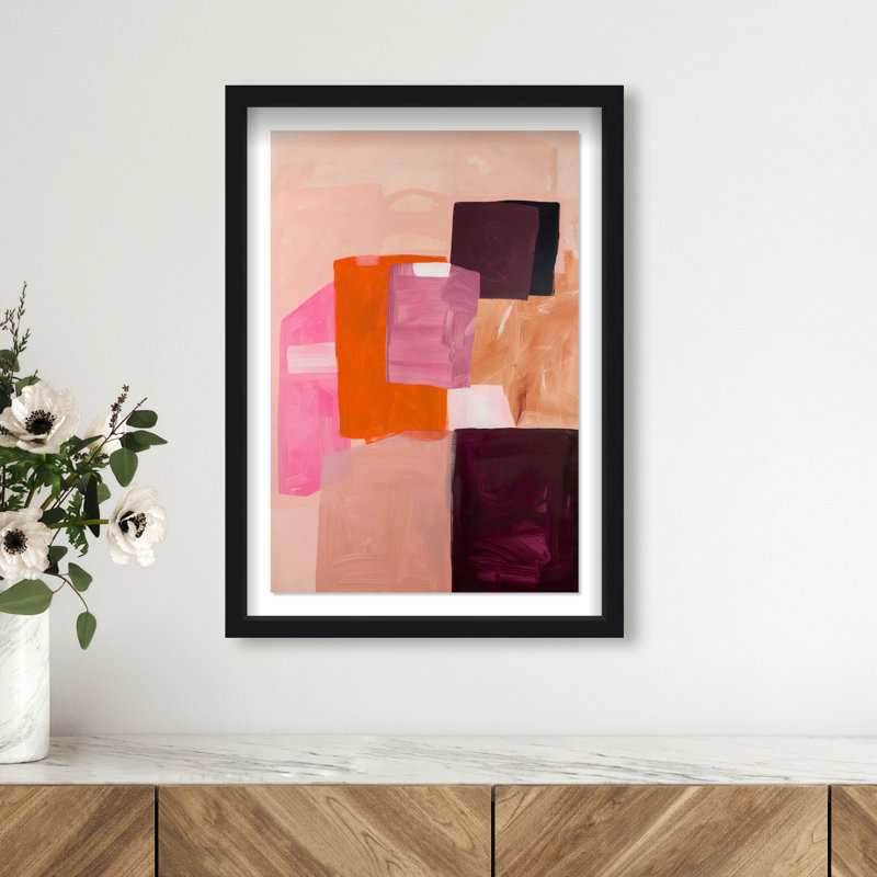 Bold Foundations II Shadowbox Abstract Print by Oliver Gal, Black Frame, 10 x 15, 25.5"H x 17.5"W, Black Frame