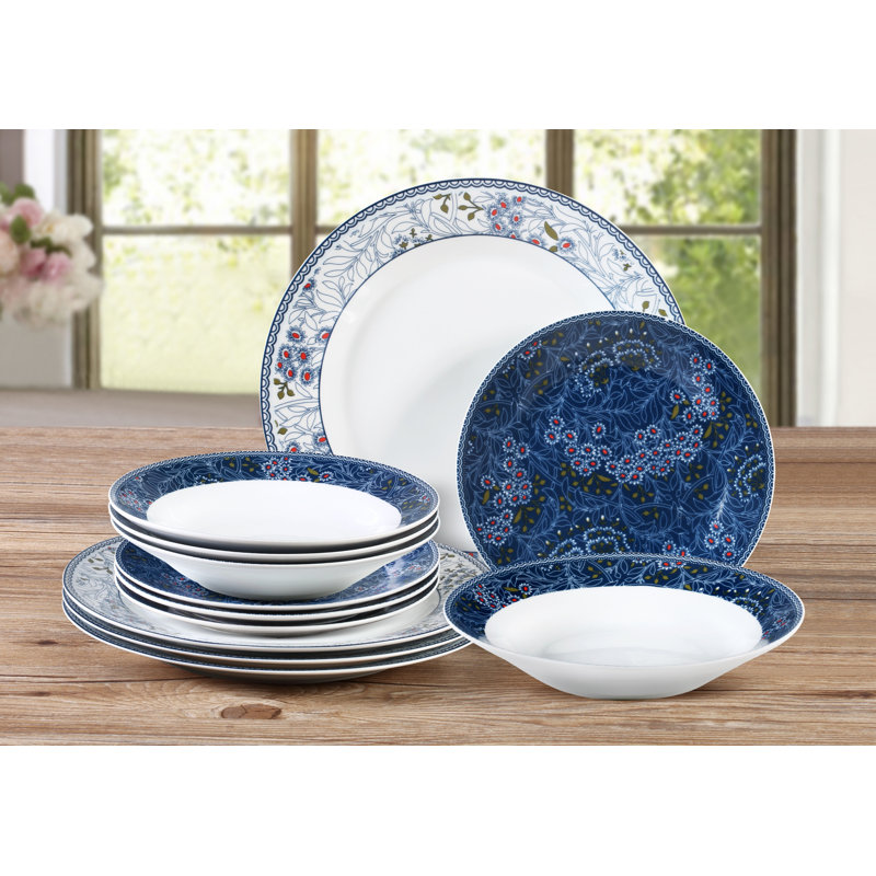 12pc Midnight Garden Dinner Set