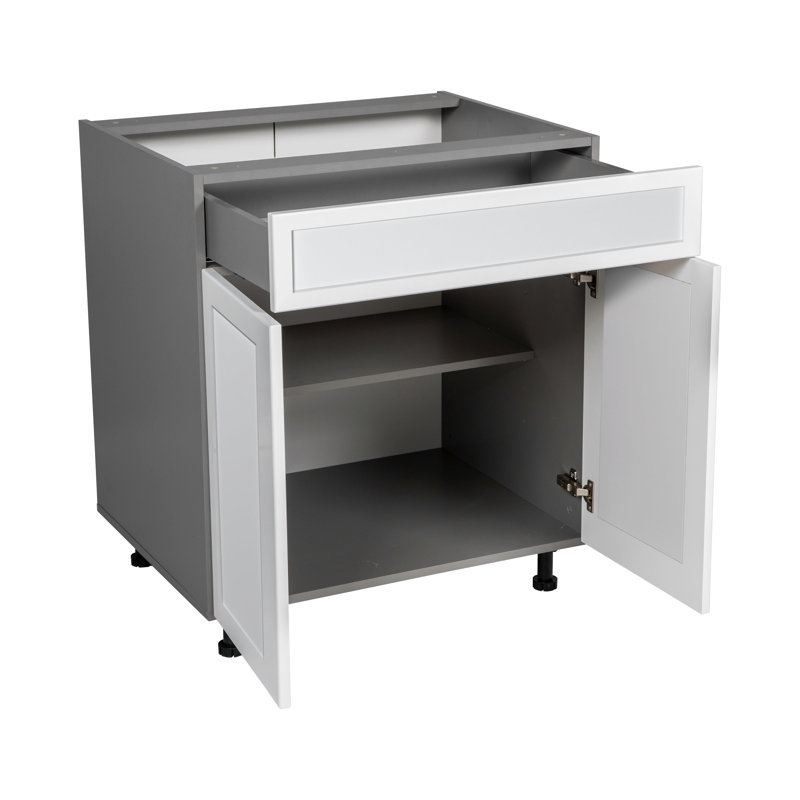 Armoire ouverte standard en panneau de particules H 34,5 po prête à assembler, Blanc mat, H 34,5 po x l 33 po