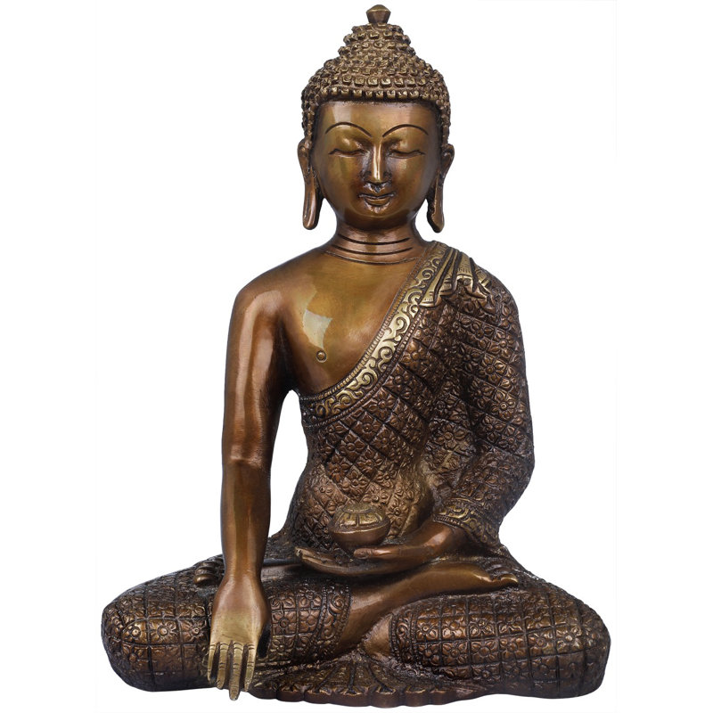 Bouddha bouddhiste tibétain 8 po Shakyamuni en laiton | Fait à la main, Brun