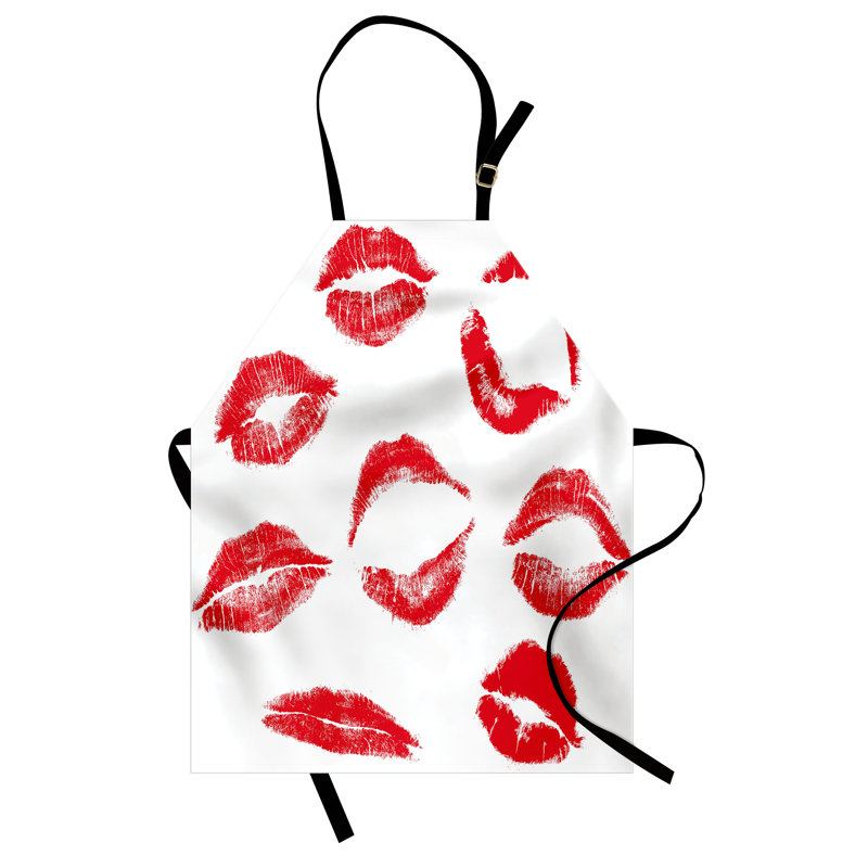 Tablier East Urban Home Kiss, cuisine de jardinage, taille adulte, rouge et blanc