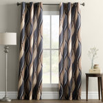 Ogee Print Semi-Sheer Grommet Curtain Panel - Basics by Wayfair™