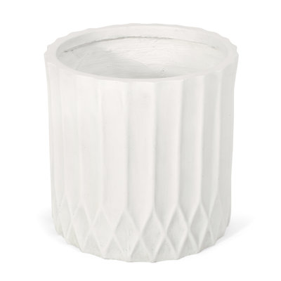 Planter - Lightweight Concrete, Classic Style, 16.5" W X D 16" H, Transforms Porch Pleated 16.5In 16In, Backyard