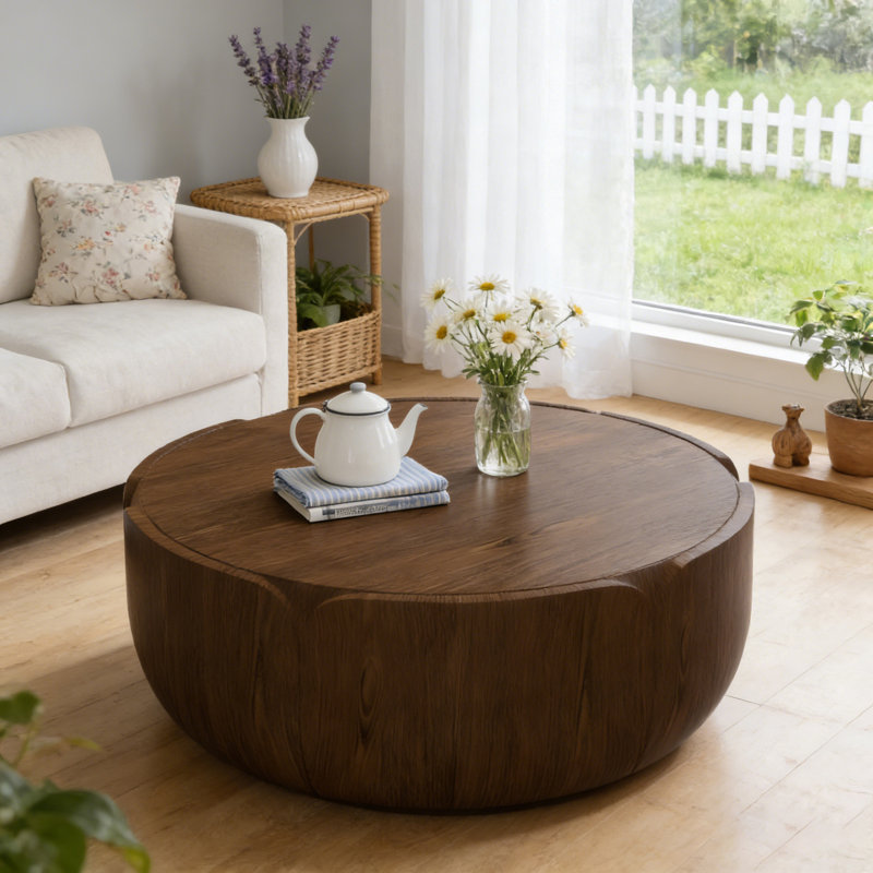 Table basse Drum, Brun