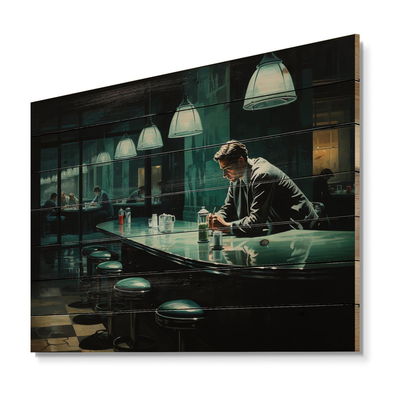 «Masterhaw Nighthawks On Wood» par Edward II, reproduction, H 30 po x l 40 po x P 0,78 po