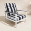 Fauteuil club d'extérieur en métal avec coussin Sunbrella Townsend