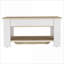 Banc de rangement extensible FlowLuxe Austin, chêne clair et blanc cassé, tablette de rangement inférieure pour vestibule