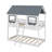 Twin Over Twin Wood Bunk Bed With Roof,Window, Guardrail And Ladder-435300563