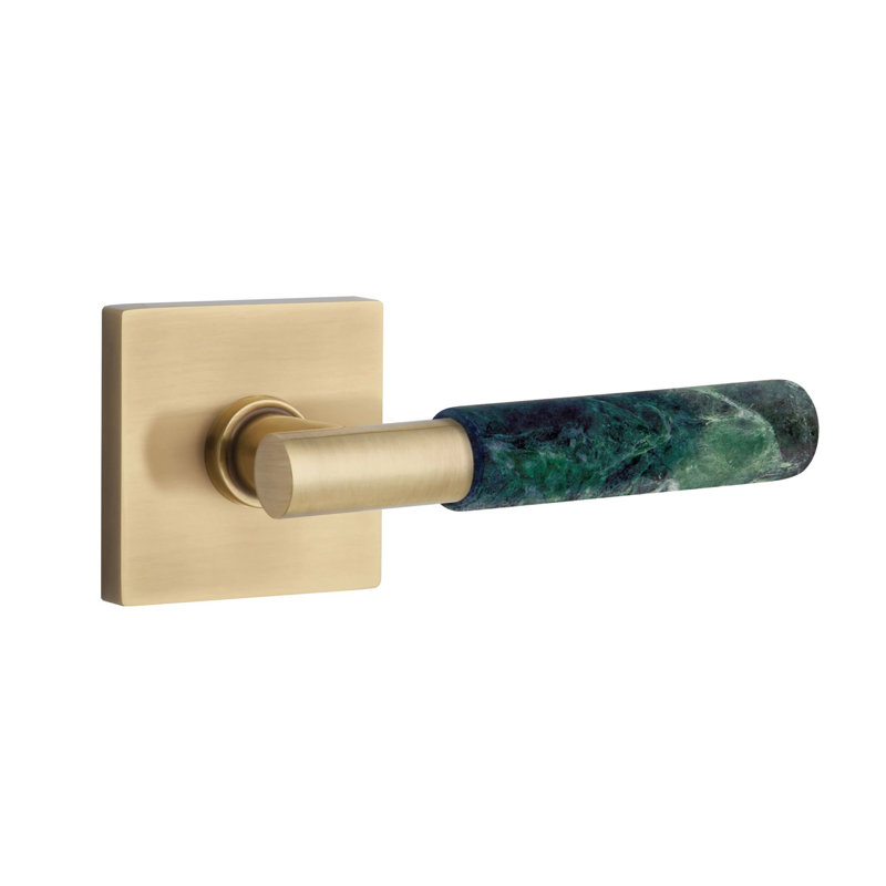 Mortaise intérieure Emtek Select Passage avec rosette carrée et tige en T, marbre Rosso Levanto, Oui