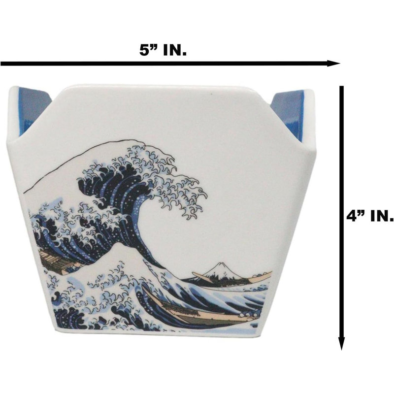 Great Wave Kanagawa Hokusai Takeout To Go Box Serving Bowl With Chopsticks Set