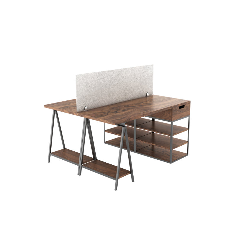 Panneau d'intimité de bureau acoustique monté, Pierre, H 12 po x L 72 po