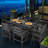 7PC Modern Outdoor Dining Set for 6, Durable HDPE Table and Chairs with Comfortable Ergonomic Design-870706890