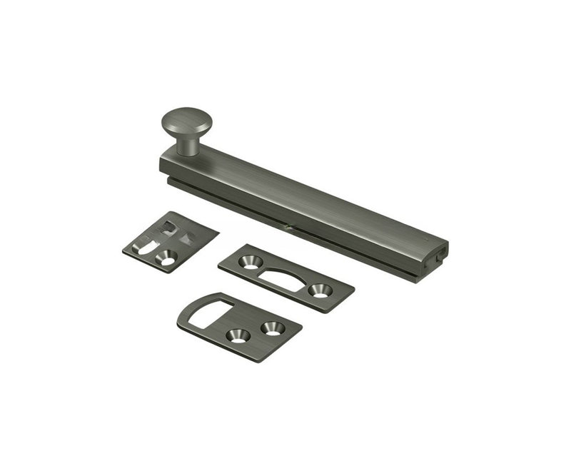 Deltana 2SBCS10B 2" Surface Bolt, Concealed Screw, HD in Oil-rubbed Bronze, Antique Nickel
