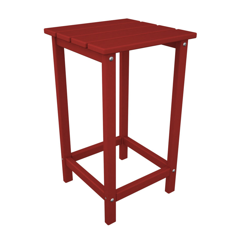 POLYWOOD Long Island 26" Counter Side Table, Sunset Red