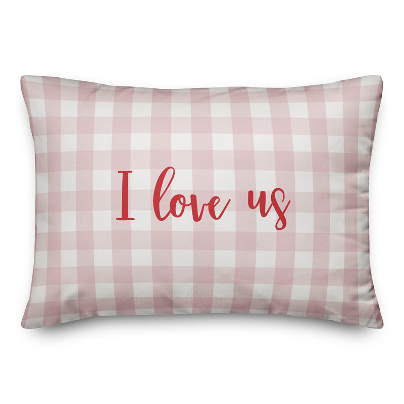  Coussin décoratif I Love Us, Rouge / rose