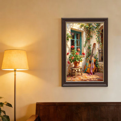 «Gallery Wrap», art mural sur toile pour le salon, la chambre à coucher, le bureau ou le vestibule - décoration murale décorative avec jardin de guitare
