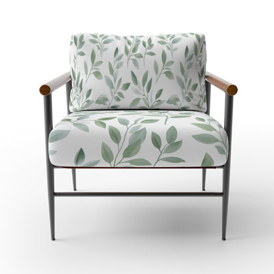 Modern Upholstered Chair - Sage Drift Green Arm Chair